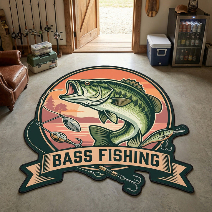 Bass Badge Custom Shape Area Rug