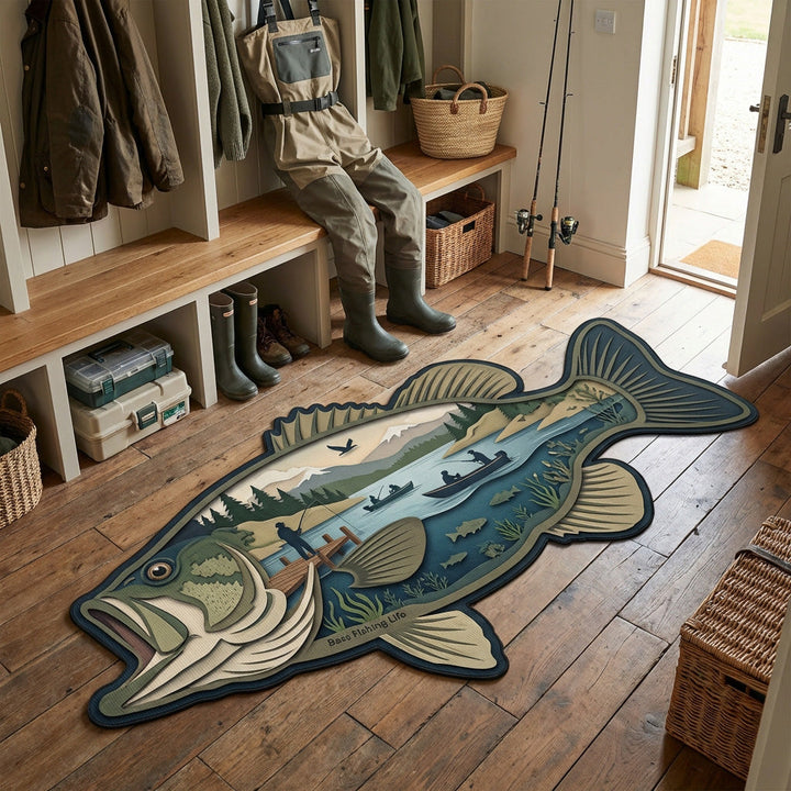 Bass Drift Custom Shape Area Rug