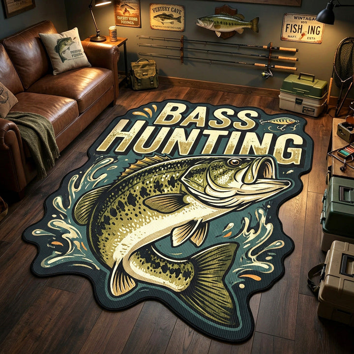 Bass Hunter Custom Shape Area Rug