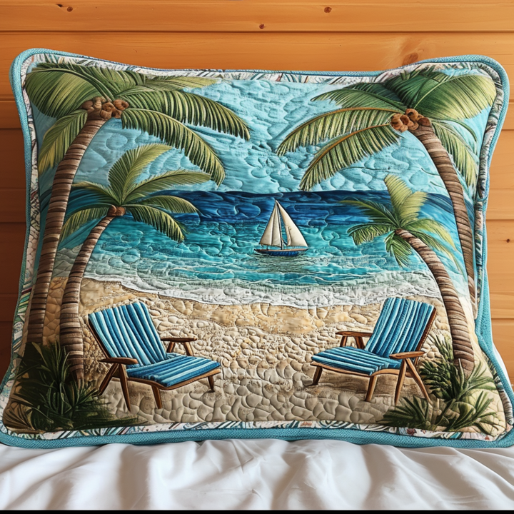 Beach Memories Quilted Bedding Pillow Case