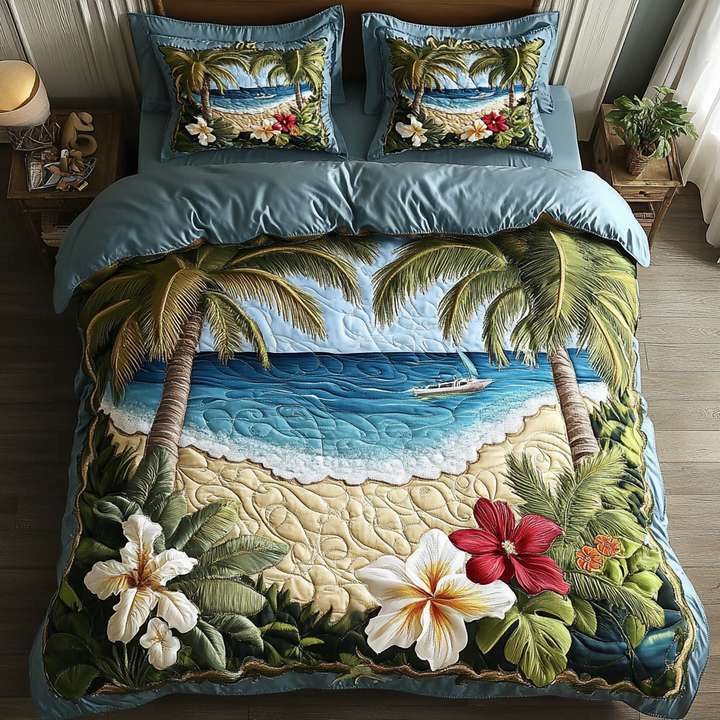 Beachfront Serenity 3-Piece Quilted Bedding Set