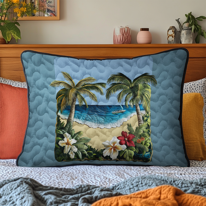 Beachfront Serenity Quilted Bedding Pillow Case