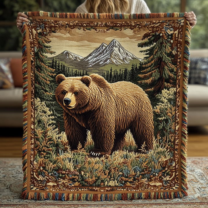 Bear Charm Woven Sofa Blanket