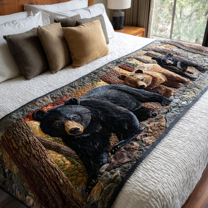 Bear Haven Quilted Bed Runner