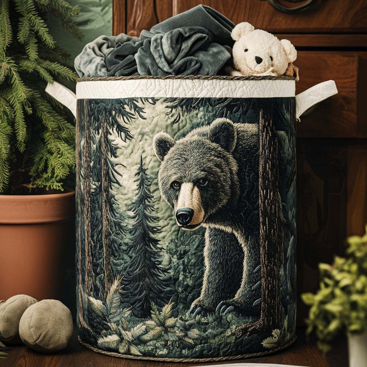 Bear Paw Path Quilted Laundry Basket
