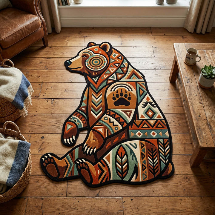 Bear Spirit Custom Shape Area Rug