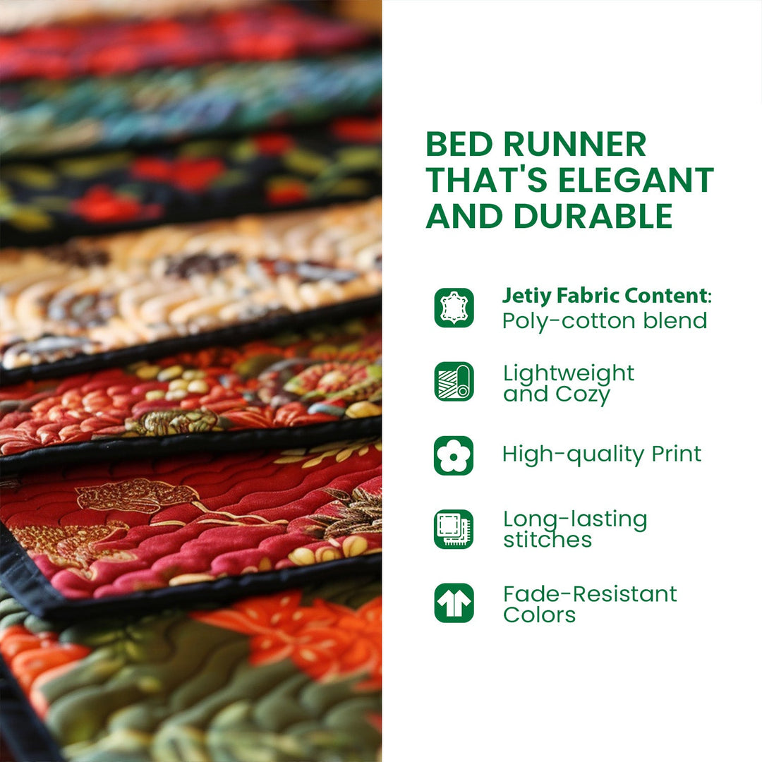 Blue Octopus Quilted Bed Runner
