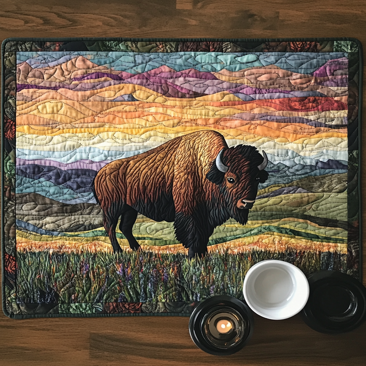 Bison Adventure Quilted Place Mat