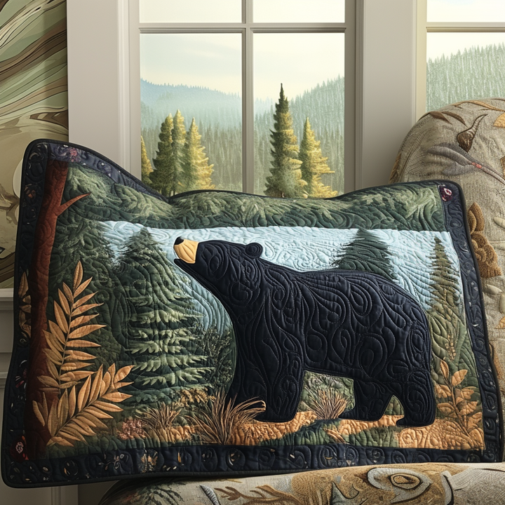 Black Bear Pines Quilted Bedding Pillow Case