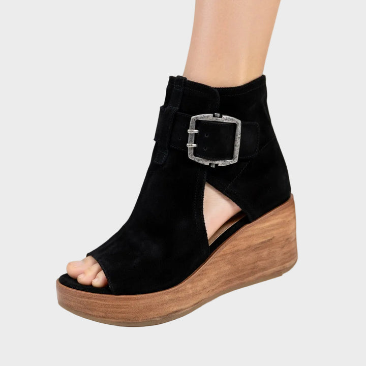 Orélisse - Modern wedge ankle boots with open toes