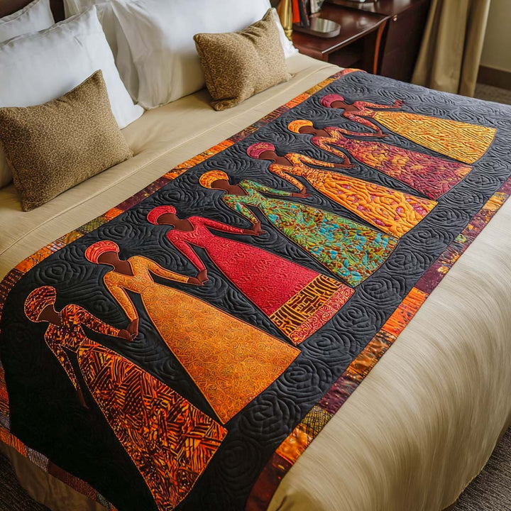 Black Queen Grace Quilted Bed Runner