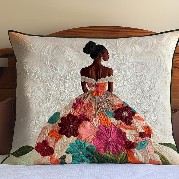 Blooming Grace Quilted Bedding Pillow Case