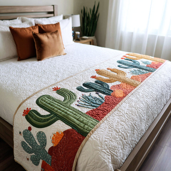 Blooming Desert Trail Quilted Bed Runner