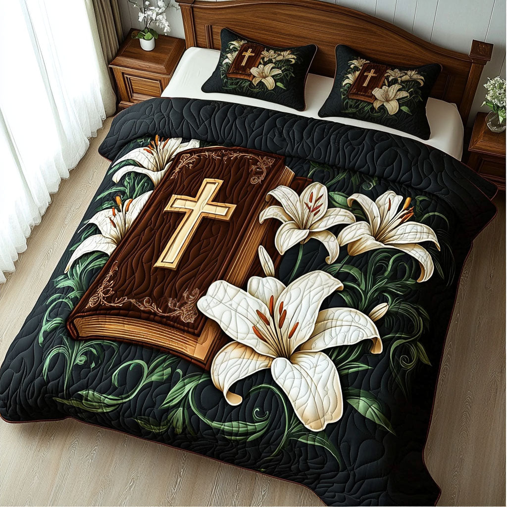 Cross 3-Piece Quilted Bedding Set