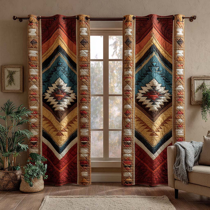 Blue Mesa Tribal Quilted Curtains