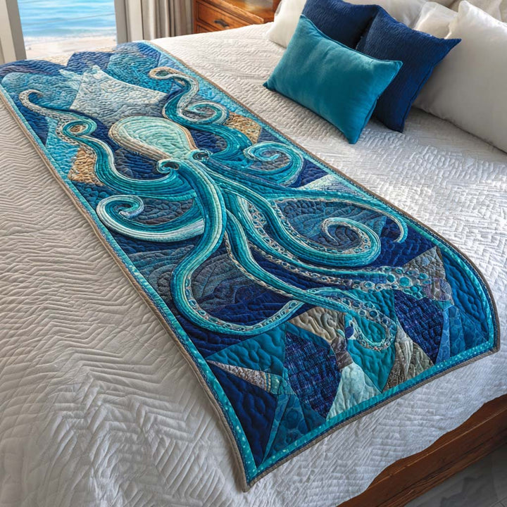 Ocean Quilted Bed Runner