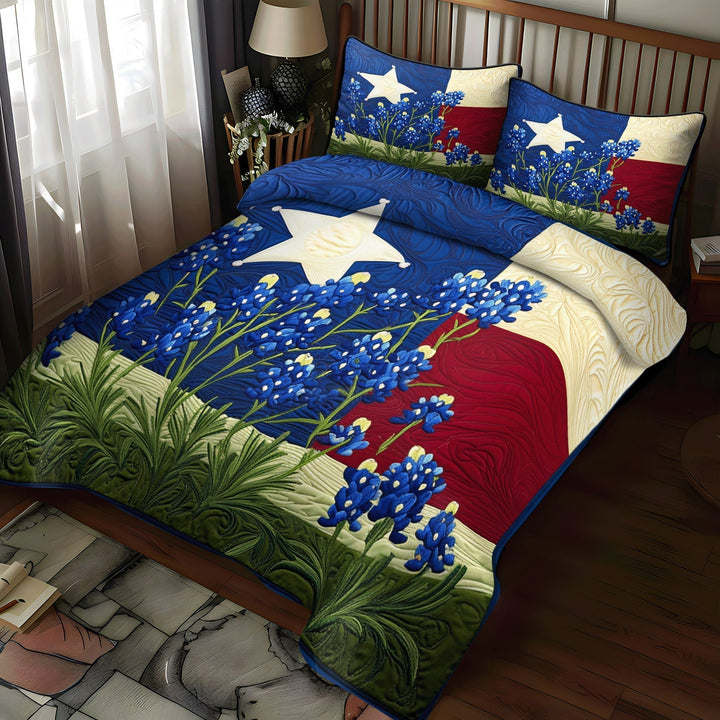 Bluebonnet Fields 3-Piece Quilted Bedding Set