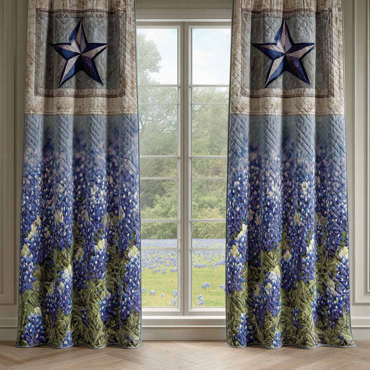 Bluebonnet Star Quilted Curtains