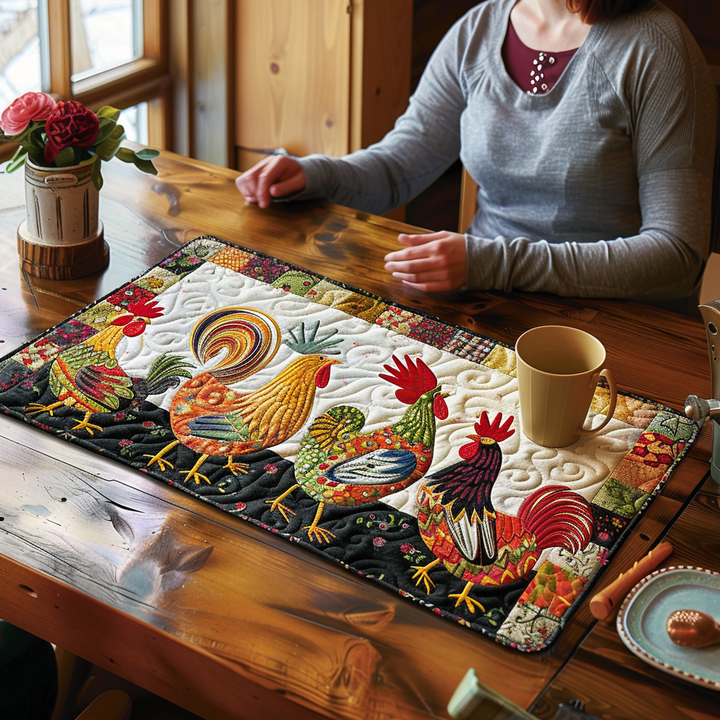 Bold Roosters Quilted Place Mat