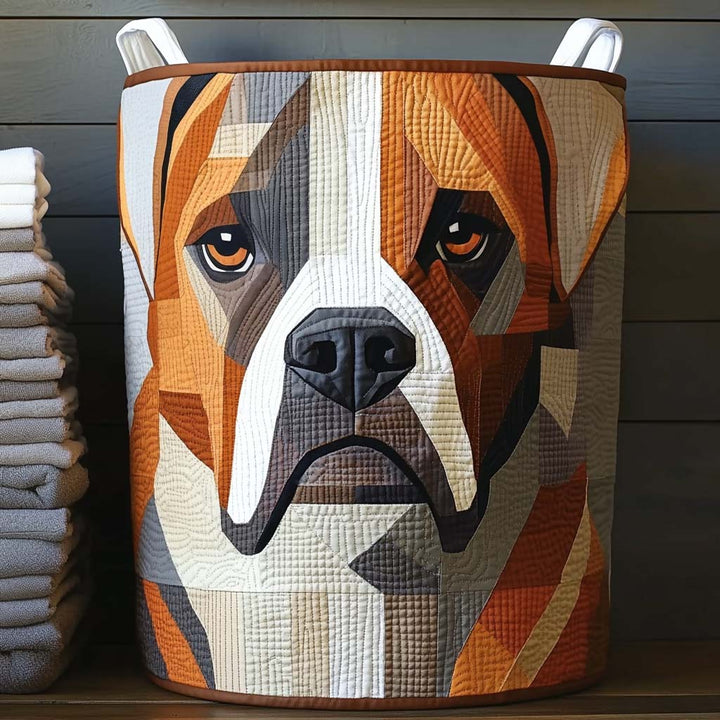 Bold Boxer Block Quilted Laundry Basket