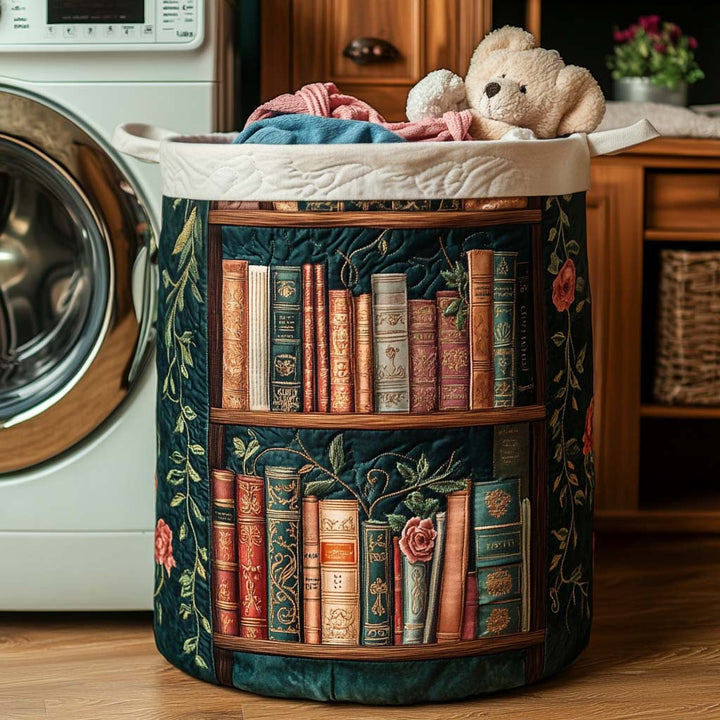 Book Haven Quilted Laundry Basket