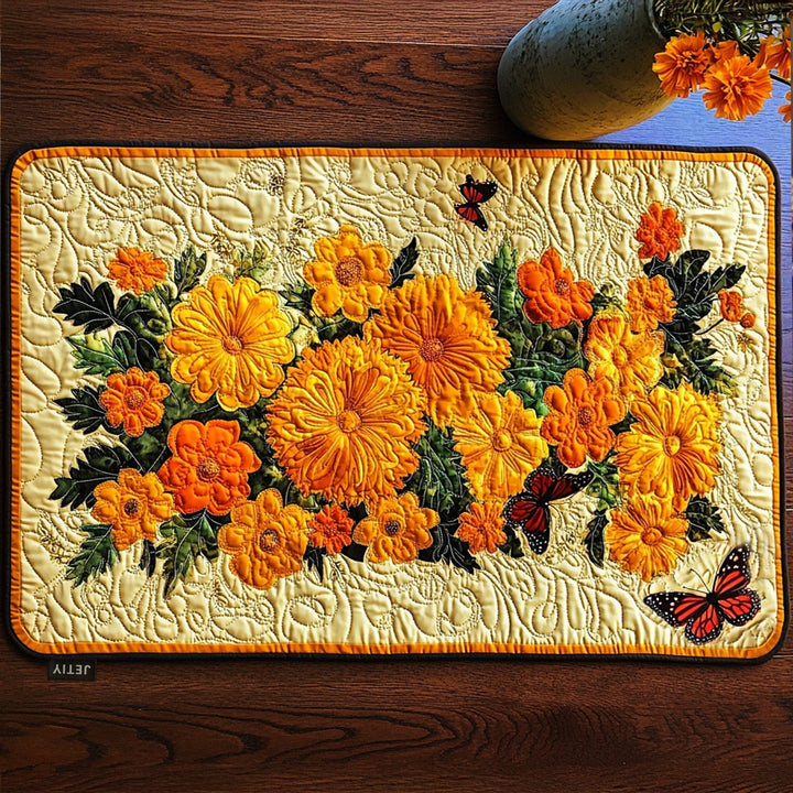 Bright Dia De Los Muertos Quilted Placemat