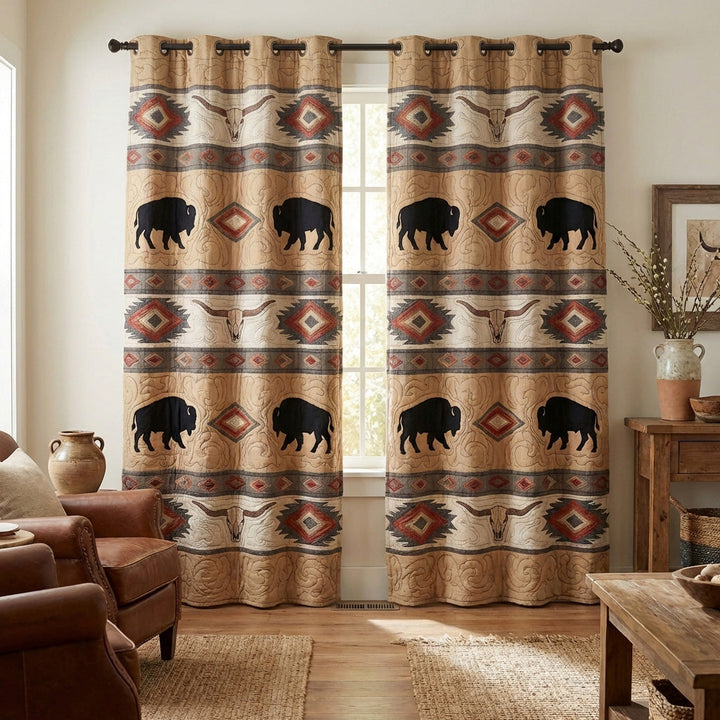 Buffalo Spirit Quilted Curtains