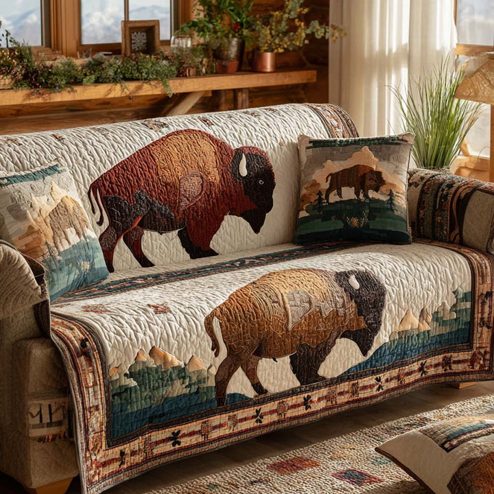 Buffalo Spirit Quilted Sofa Cover