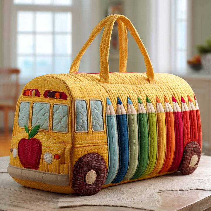 School Bus Quilted Duffle Bag