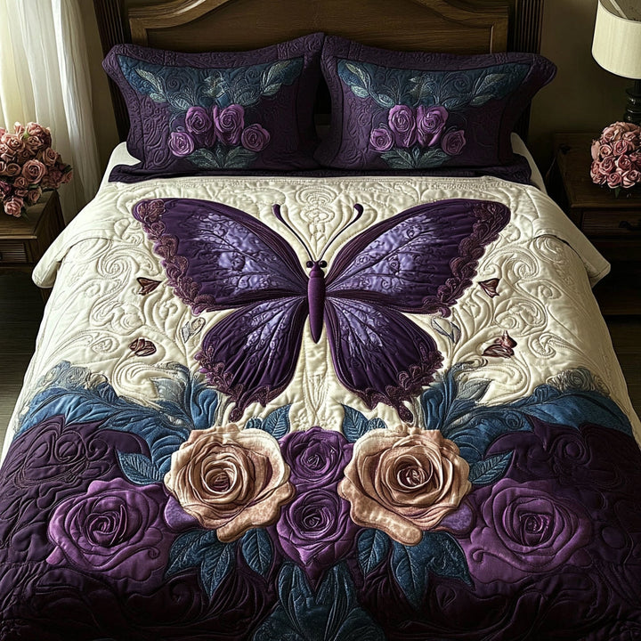Butterfly Quilted Bedding Set