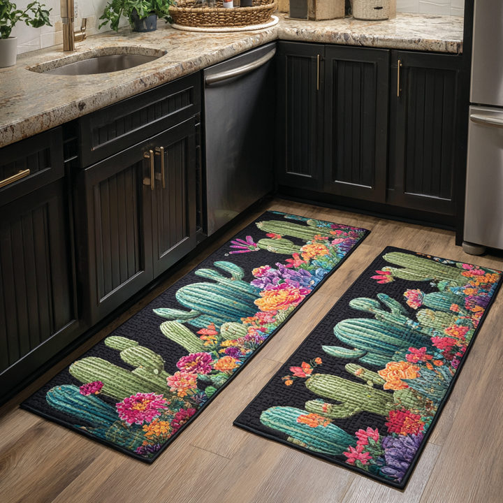 Cactus Bloom Kitchen Area Rug