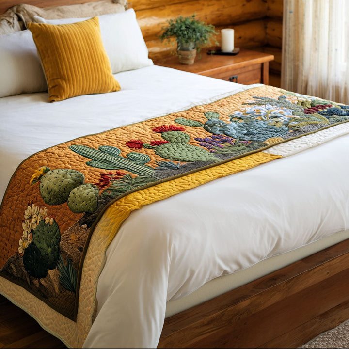 Cactus Quilted Bed Runner