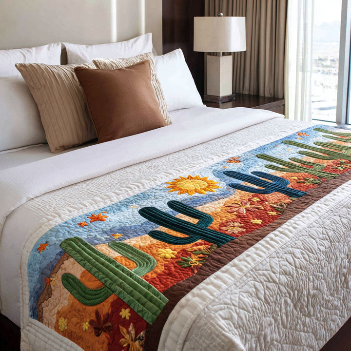 Cactus Quilted Bed Runner