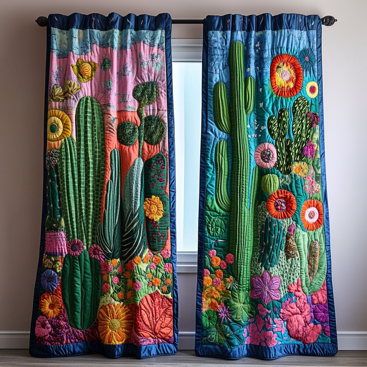 Cactus Valley Quilted Curtains