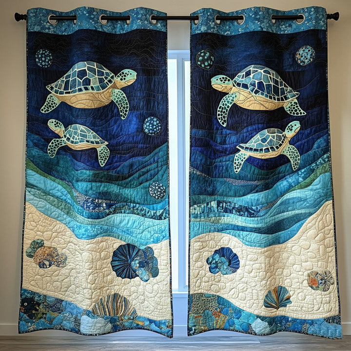 Calm Swimmer Quilted Curtains