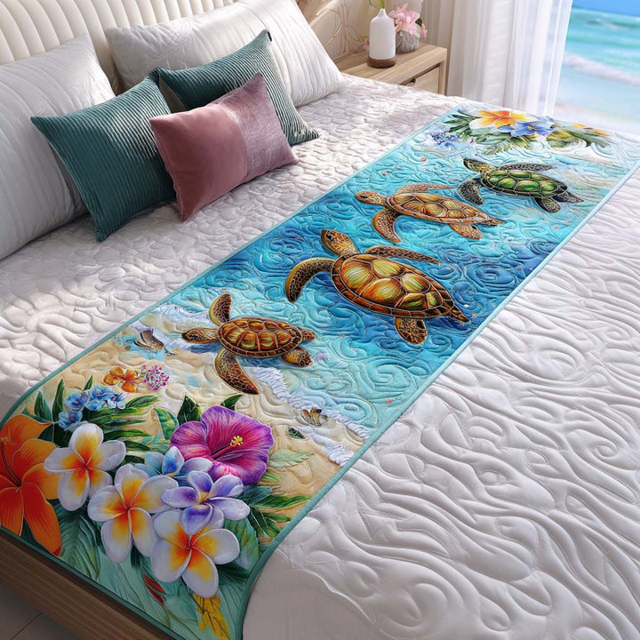 Turtle Quilted Bed Runner