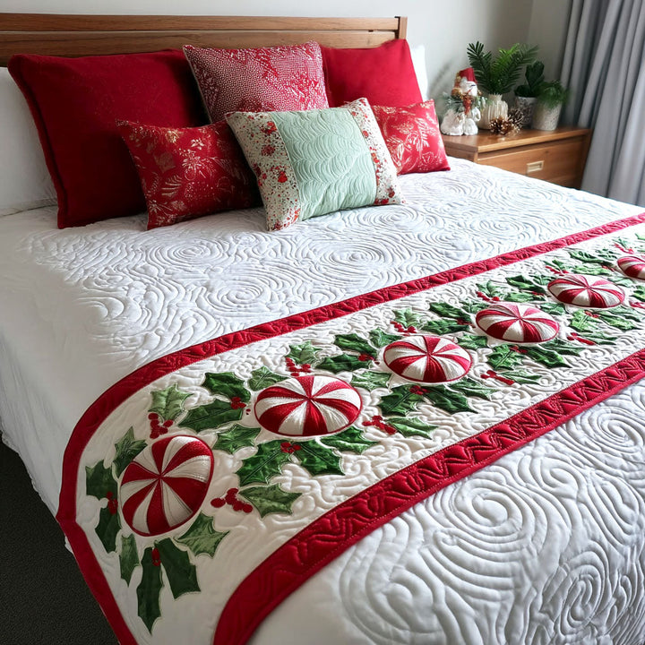 Candy Garland Quilted Bed Runner