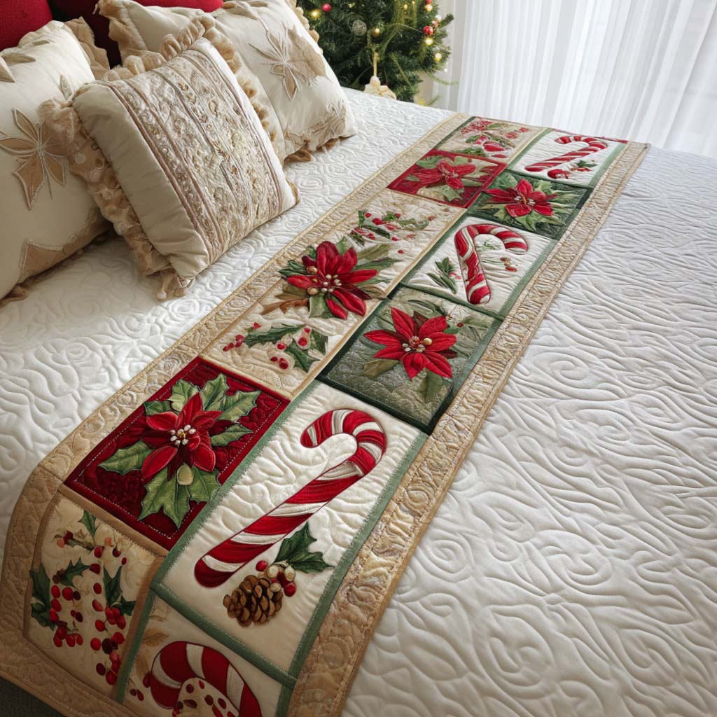 Christmas Quilted Bed Runner