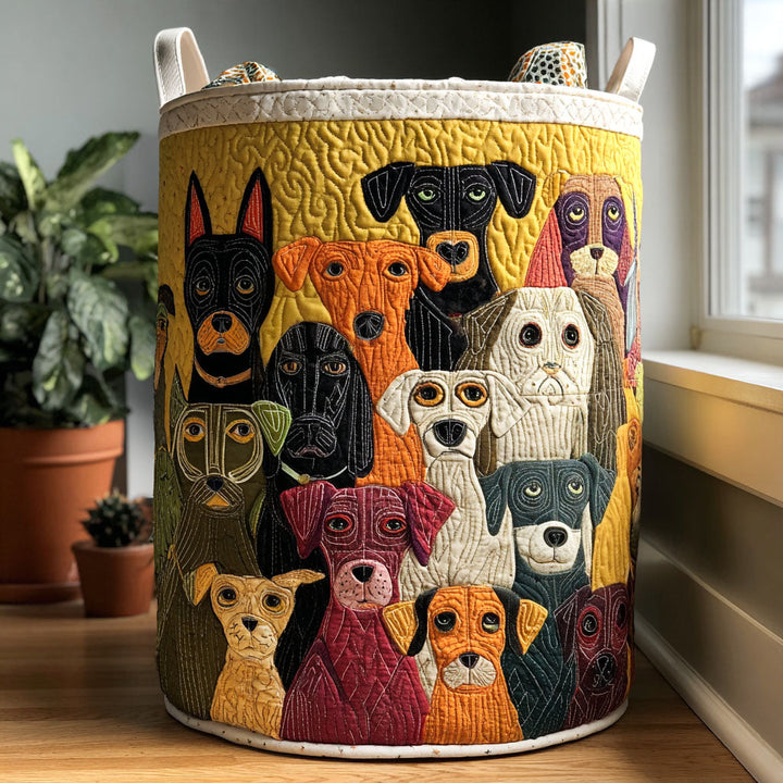 Canine Carnival Quilted Laundry Basket