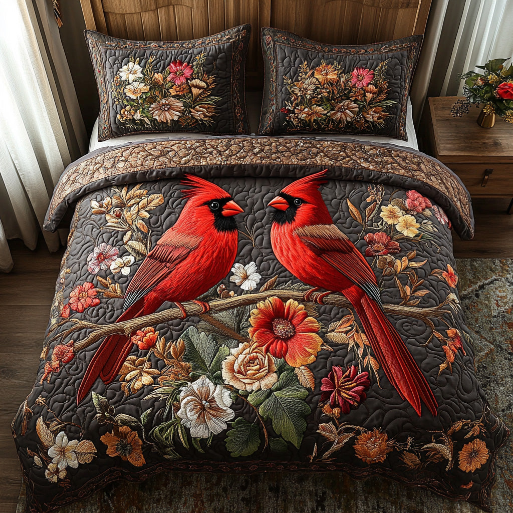 Cardinal 3-Piece Quilted Bedding Set