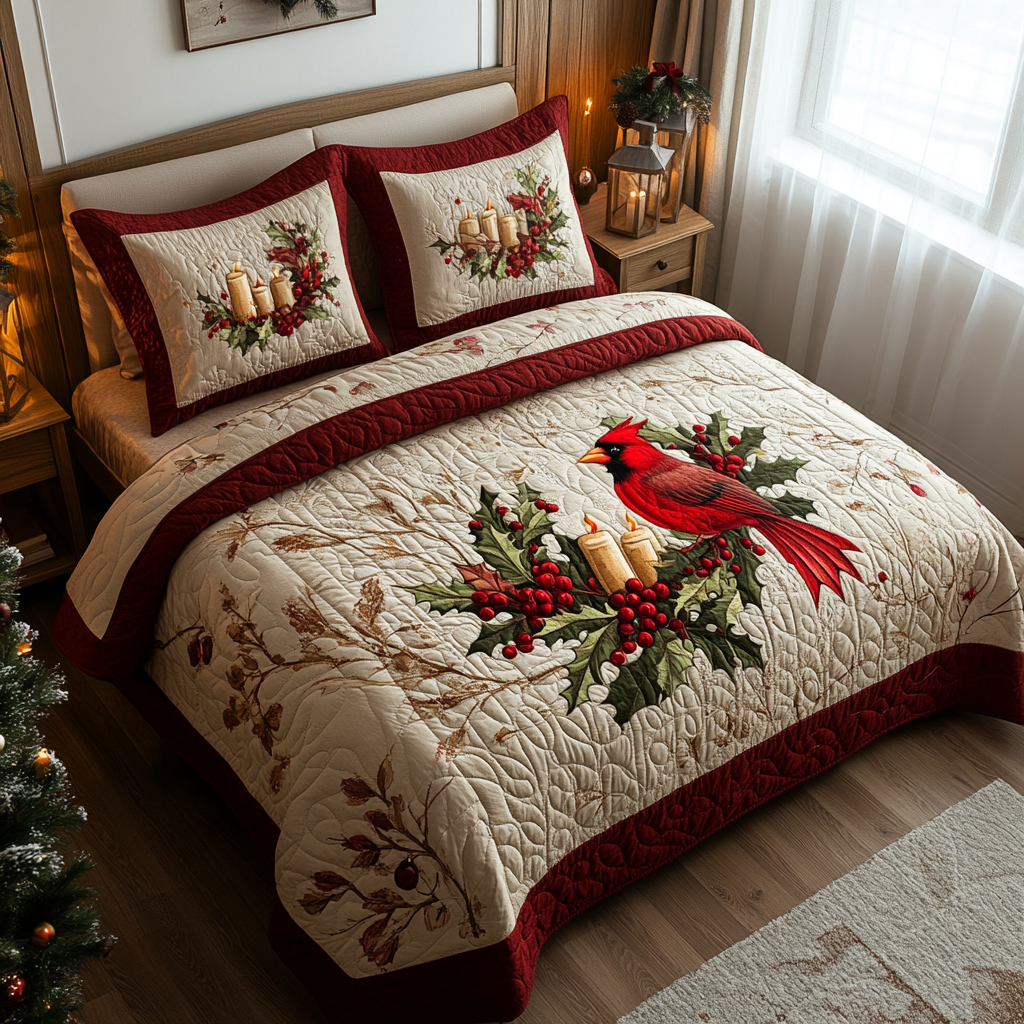 Cardinal 3-Piece Quilted Bedding Set