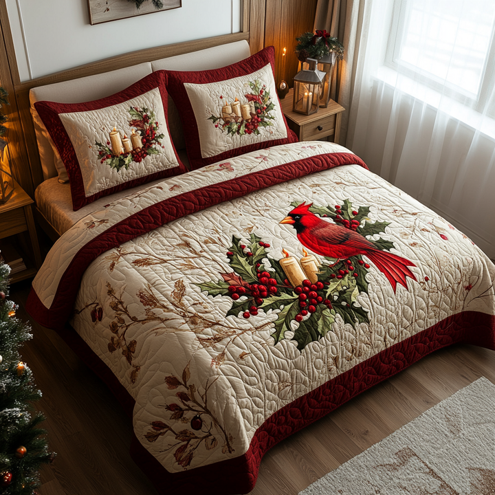 Cardinal 3-Piece Quilted Bedding Set