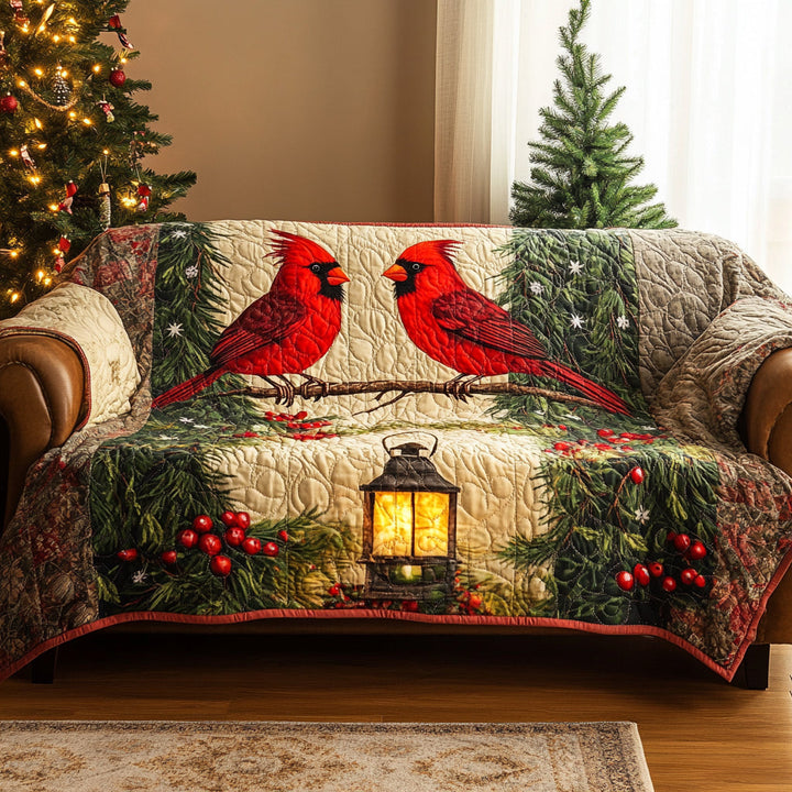 Cardinal Blessings Quilted Sofa Cover