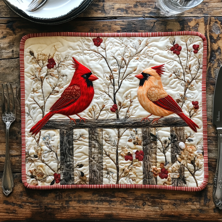Cardinal Majesty Quilted Placemat