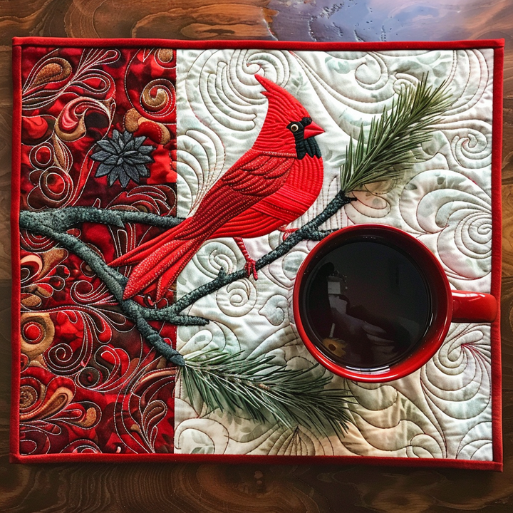 Cardinal Whisper Quilted Placemat