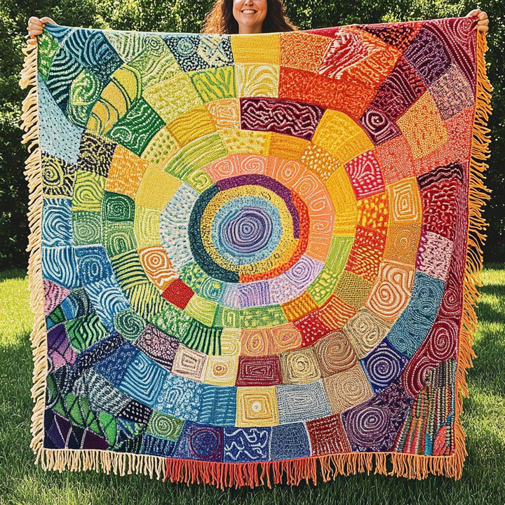 Celestial Blaze Woven Sofa Blanket