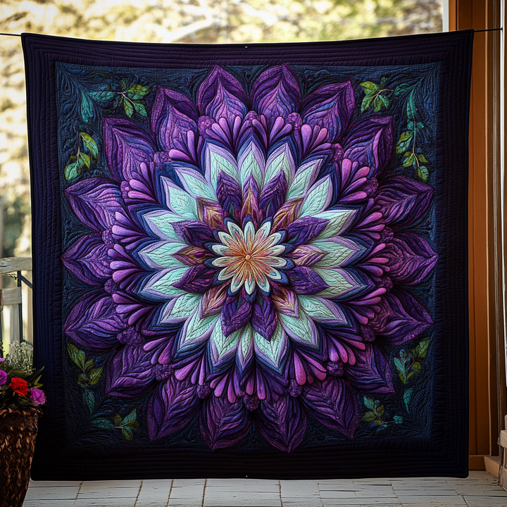 Celestial Bloom Quilted Blanket