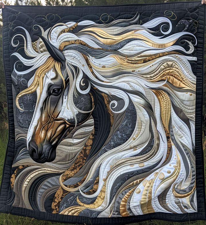 Celestial Hoofbeats Quilted Blanket