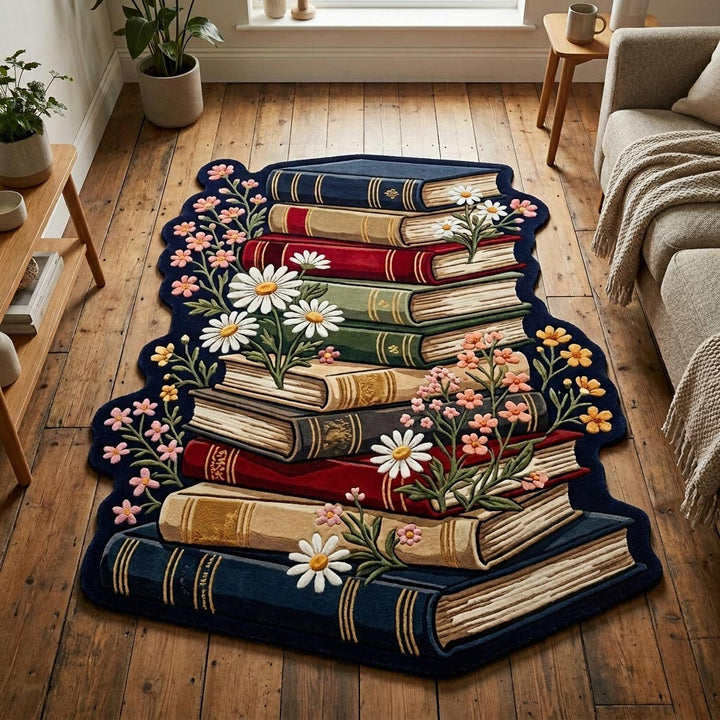 Celestial Library Custom Shape Area Rug
