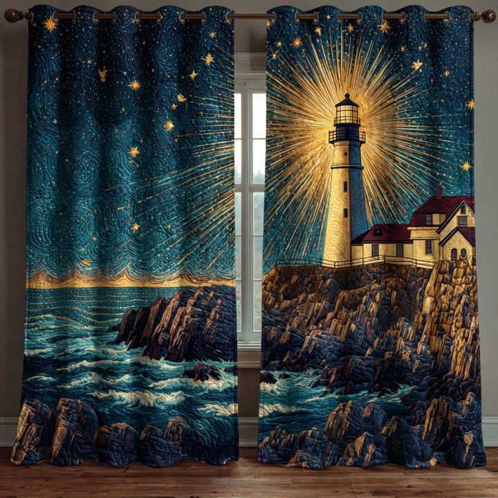 Celestial Lighthouse Quilted Curtains